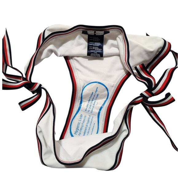 Tommy Hilfiger Women's Triangle Padded Bikini‎ Swimsuit White Size L - Picture 9 of 9
